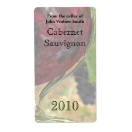 Bouteille de vin rouge étiquette