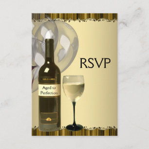 Bouteille de vin Verre Or 50e Anniversaire RSVP
