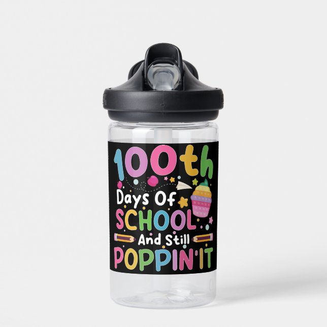 Bouteille D'eau 100 Jours D'École Et Toujours Poppin' Girl (Avant)