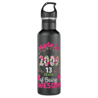 Bouteille D'eau 13 Years Old 13th Birthday Born dans 2009 Women Gi