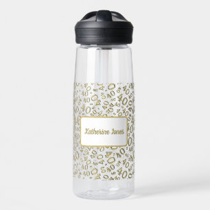 Bouteille D'eau 40e anniversaire Gold & White Random Number Motif