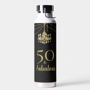 Bouteille D'eau 50 Fabuleux 50e Anniversaire Golden Chandelier Noi