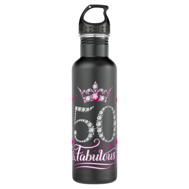 Bouteille D'eau 50e anniversaire. 50 et femmes fabuleuses, dames (Devant)