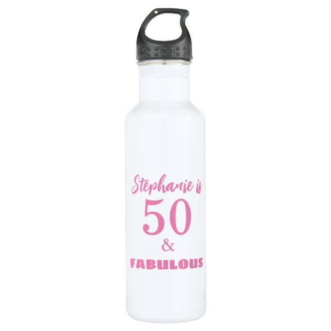 Bouteille D'eau 50th Birthday Name Monogram Gift Party Favor (Devant)