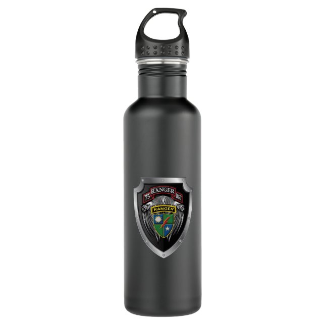 Bouteille D'eau 75e Régiment de Rangers Bouclier inoxydable (Devant)