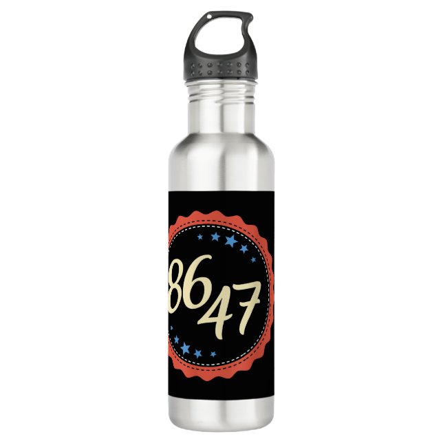 Bouteille D'eau 86 47 Anti Trump drôle (Devant)