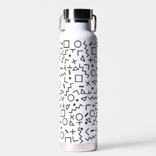 Bouteille D'eau 90's Noir & Blanc Retro Shapes Motif