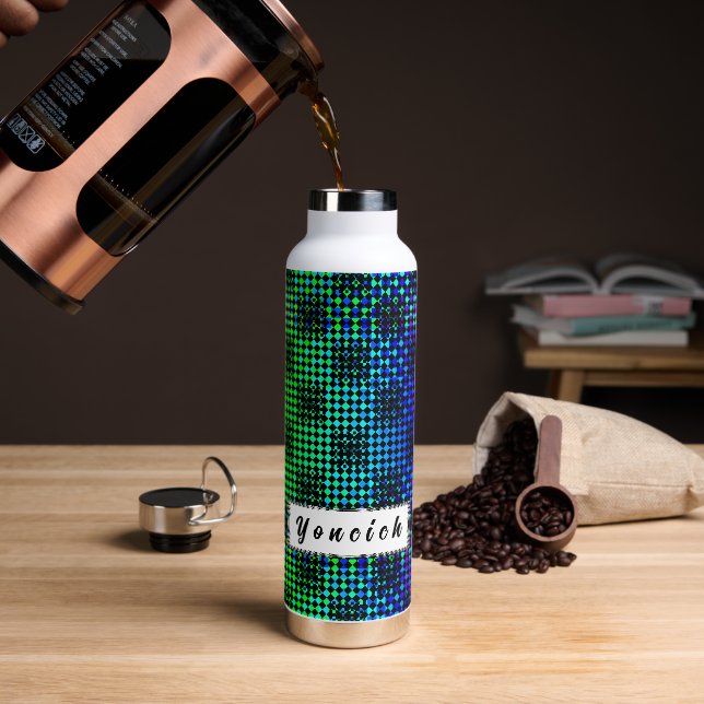 Bouteille D'eau à damiers Twist par Kenneth Yoncich (Gym)