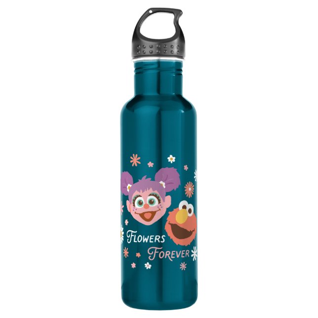 Bouteille D'eau Abby Cadabby & Elmo | Fleurs pour toujours (Devant)