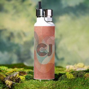 Bouteille d'eau abstraite au style groovy