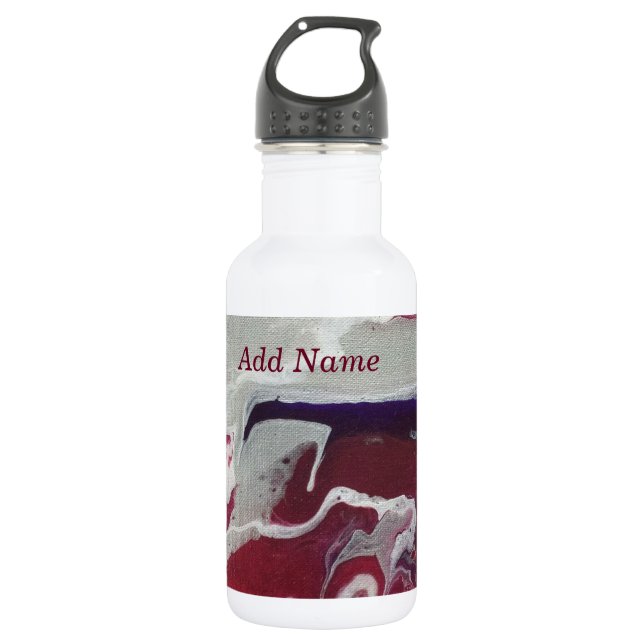 Bouteille d'eau Abstraite rose pourpre (Devant)