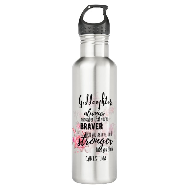 Bouteille D'eau Adolescent GODDAUGHTER Citation Motivationnelle Fl (Devant)