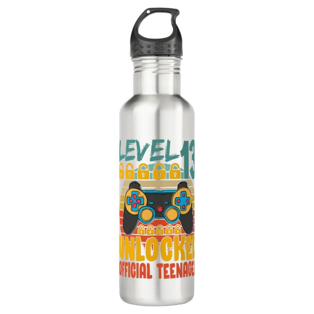 Bouteille D'eau Adolescent officiel 13e anniversaire niveau 13 dév (Devant)
