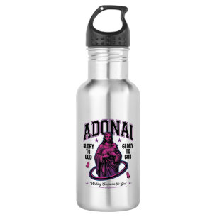 Bouteille D'eau Adonai Gloire à Dieu Design Vectoriel Chrétien Vin