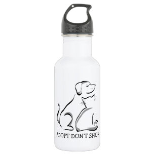 Bouteille D'eau Adoptez Ne pas Acheter Chat Chien Secourir Bouteil