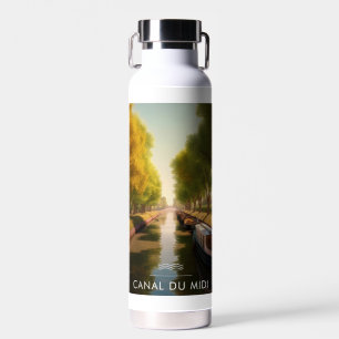 Bouteille D'eau Affiche Canal du midi - France - illustration