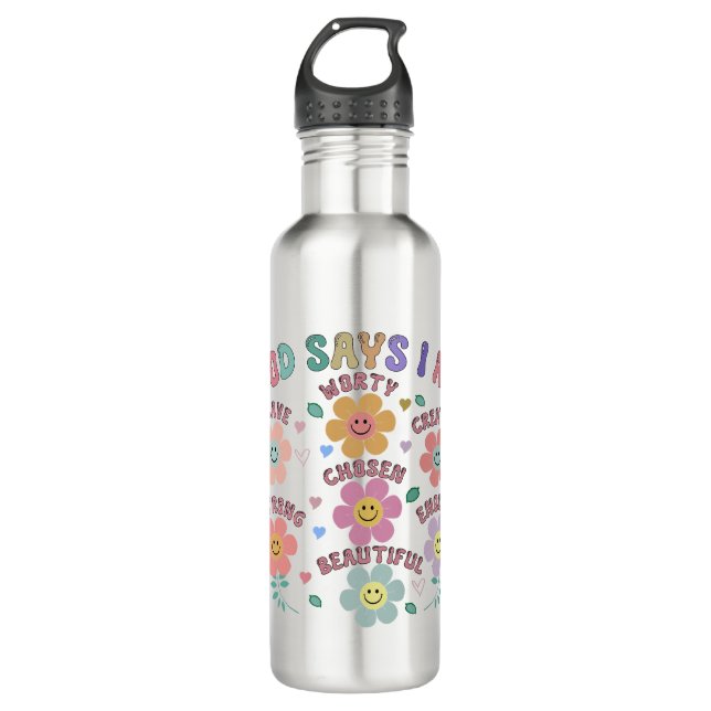 Bouteille D'eau Affirmations florissantes Paruline thermique (Devant)