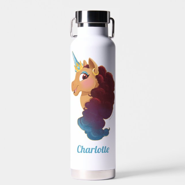 Bouteille D'eau Afro Unicorn | Divine la licorne (Avant)