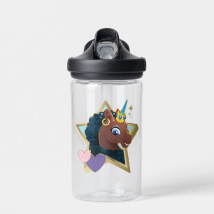 Bouteille D'eau Afro Unicorn étoile magique