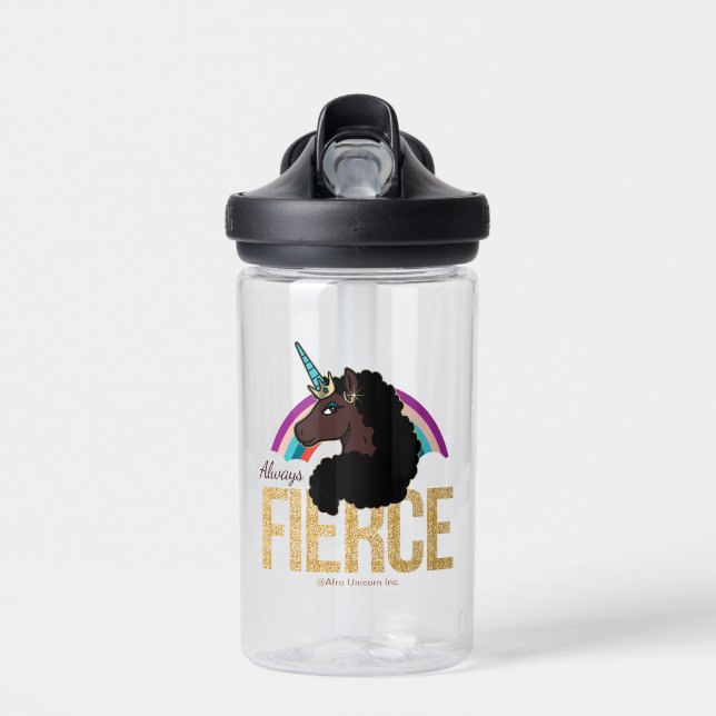 Bouteille D'eau Afro Unicorn | Magique - Toujours fière (Avant)