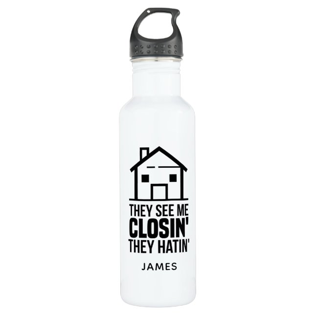 Bouteille D'eau Agent Immobilier Ils Me Voient Fermer Gag (Devant)