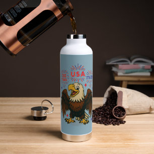 Bouteille D'eau Aigle chauve avec feux d'artifice – États-Unis 250