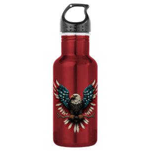 Bouteille D'eau Aigle rustique patriotique américain/américain cha