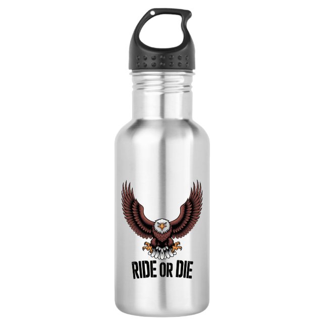 Bouteille D'eau Aigle sans peur - Bold Biker Spirit (Devant)