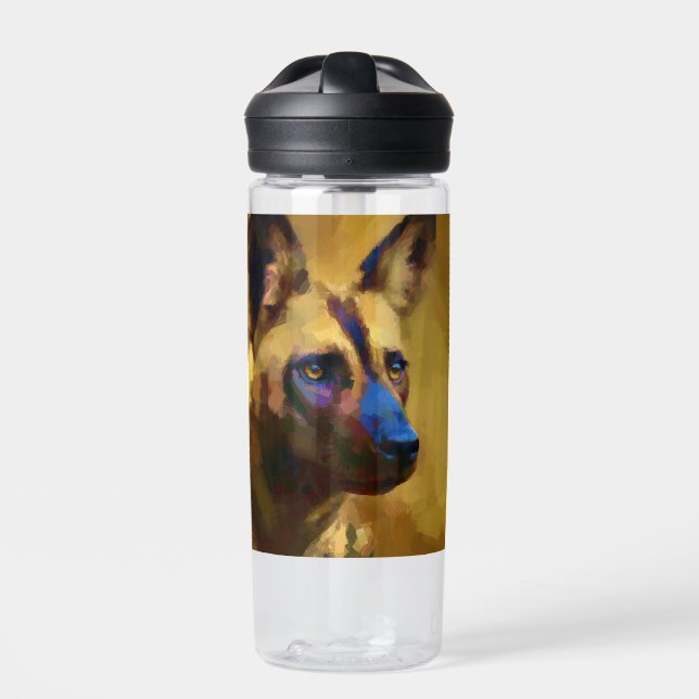 Bouteille D'eau Aimer l'animal sauvage africain de chien (Extérieur)