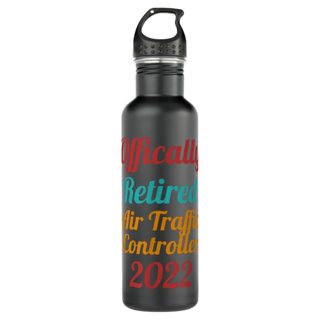 Bouteille D'eau air-traffic-controller Official Retired 2022 funny (Devant)