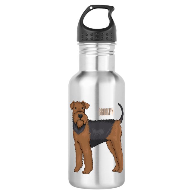 Bouteille D'eau Airedale terrier dog cartoon (Devant)