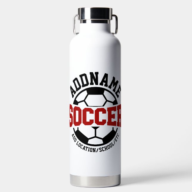 Bouteille D'eau AJOUT PERSONNALISÉ NOM Joueur de football Cravate- (Avant)