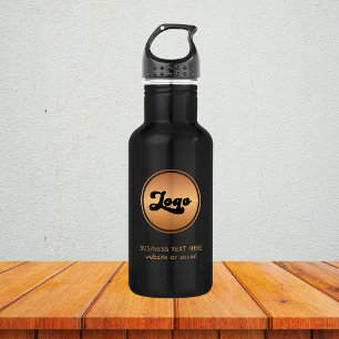 Bouteille D'eau Ajouter Gold Business Company Logo & Text Professi