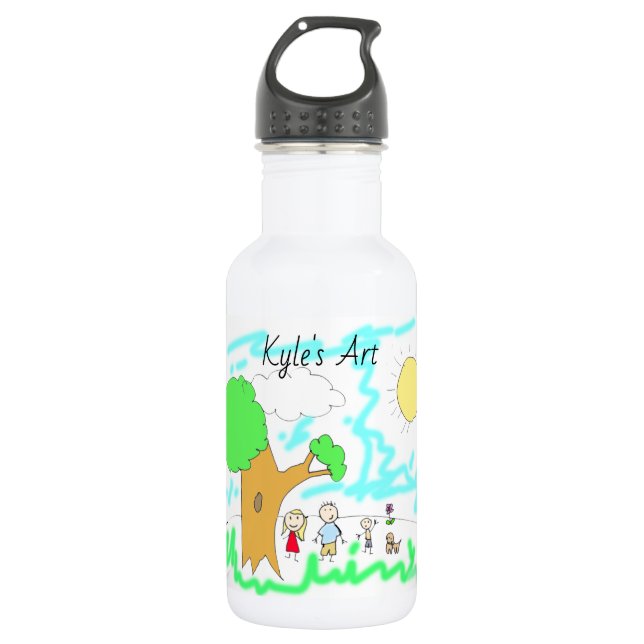 Bouteille D'eau Ajouter l'oeuvre de votre enfant à cette oeuvre (Devant)