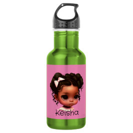 Bouteille D'eau AKA - Brown fille en rose et vert
