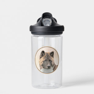Bouteille D'eau Akita Peinture - Cute Original Chien Art