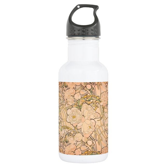 Bouteille D'eau Alfonse Mucha Art Nouveau Peonies (Devant)