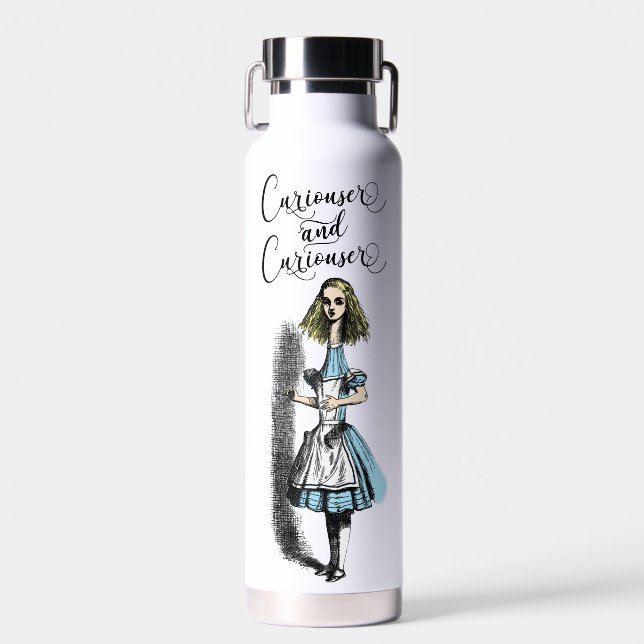 Bouteille D'eau Alice au pays des merveilles Curiouser et Curiouse (Avant)