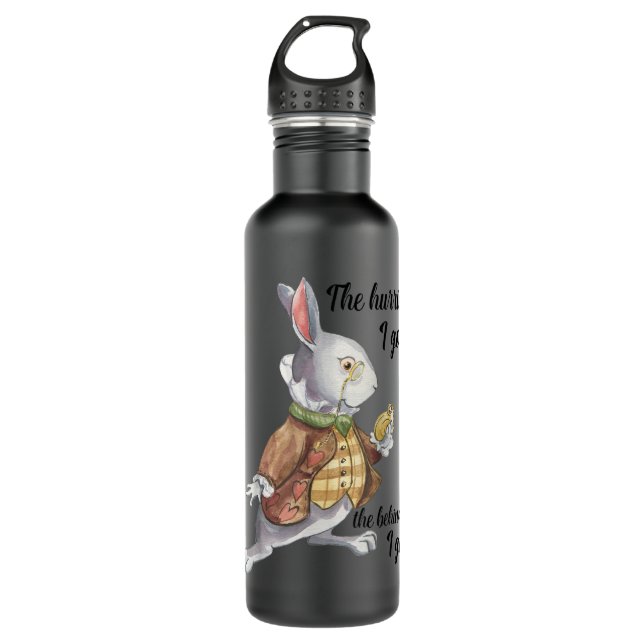 Bouteille D'eau Alice au pays des merveilles Lapin Blanc Tard Le H (Devant)