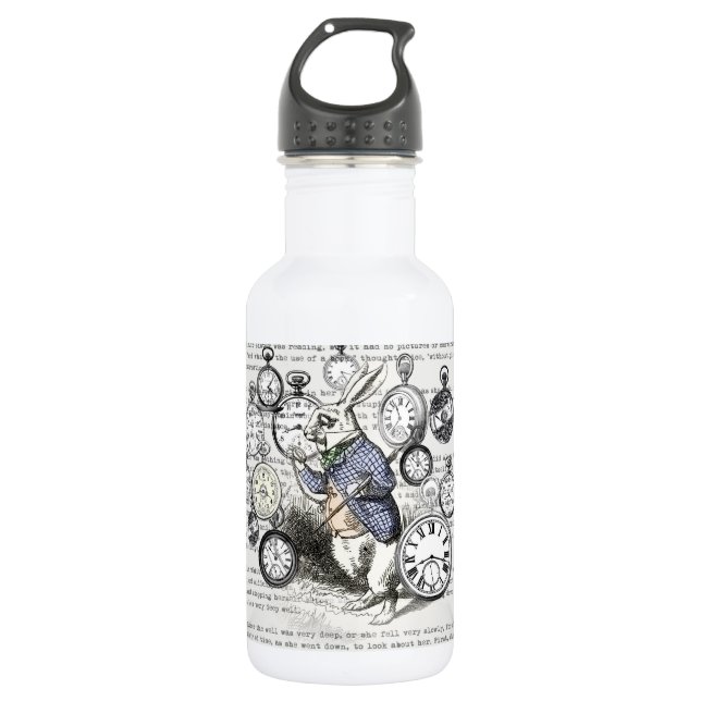 Bouteille D'eau Alice de lapin blanc au pays des merveilles (Devant)