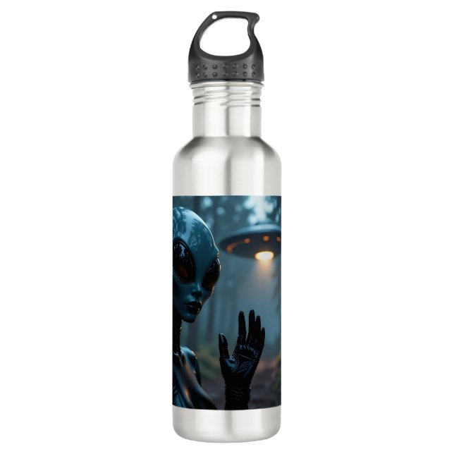 Bouteille D'eau Alien extra-terrestre et ovnis (Devant)