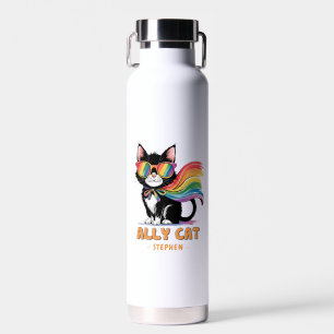 Bouteille D'eau Ally Cat - Rainbow Cat LGBTQ Pride
