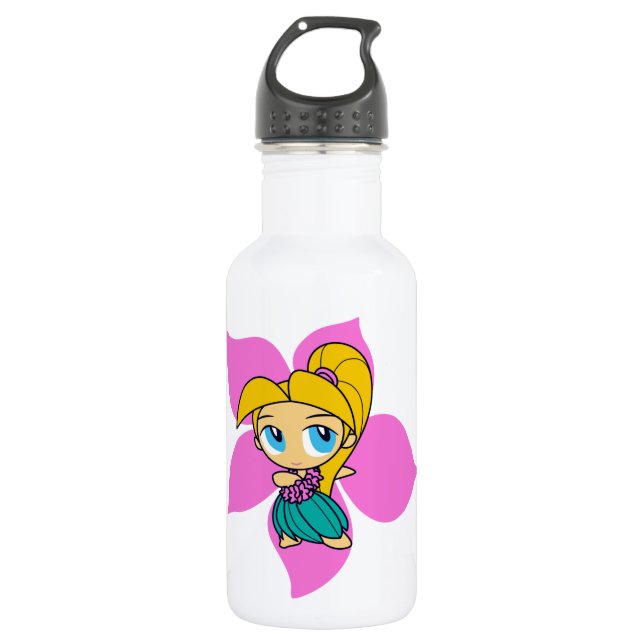 Bouteille D'eau Aloha Honeys Hula Girl Hibiscus (Devant)