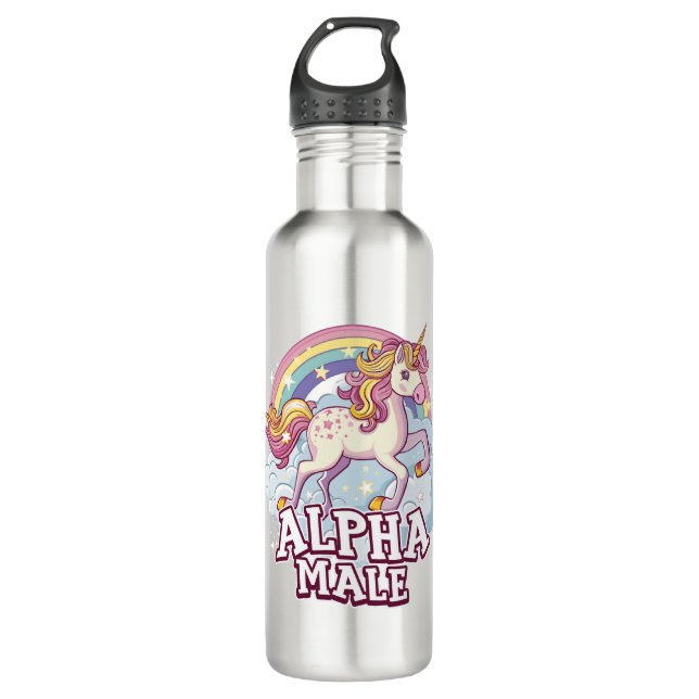 Bouteille D'eau Alpha Homme Unicorne (Devant)