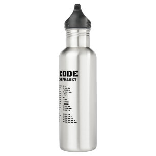Bouteille D'eau Alphabet phonétique de l'OTAN et code Morse