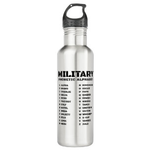 Bouteille D'eau Alphabet phonétique militaire Canada