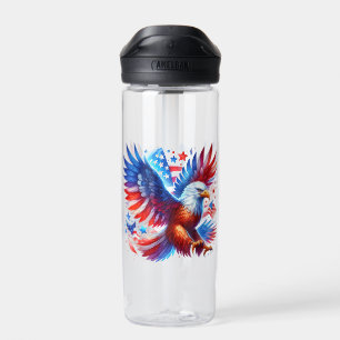 Bouteille D'eau American Eagle Patriotique Design Rouge Blanc Bleu