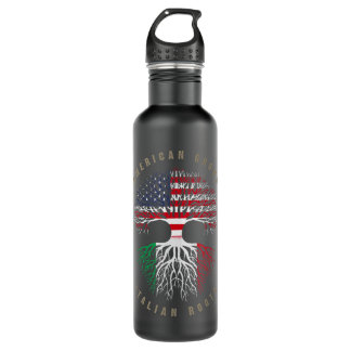 Bouteille D'eau American Grown Italian Roots Italy Flag