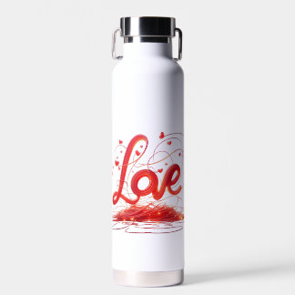 Bouteille D'eau Amour Tissé Avec Des Fils Rouges