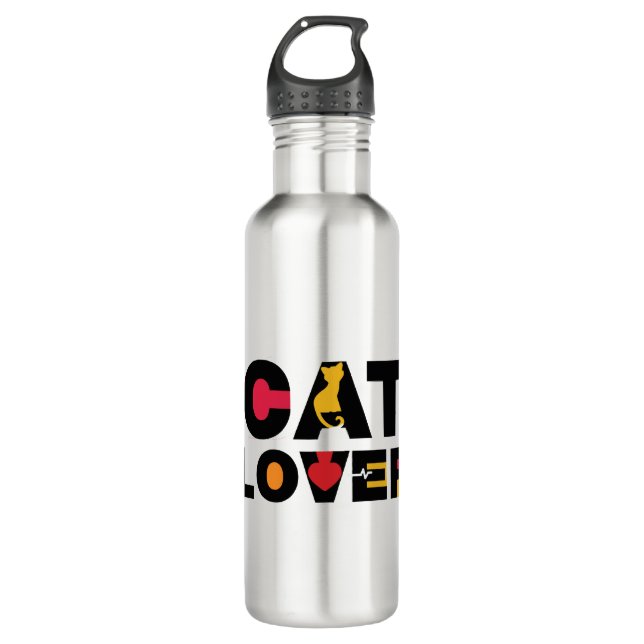 Bouteille D'eau Amoureux des chats (Devant)